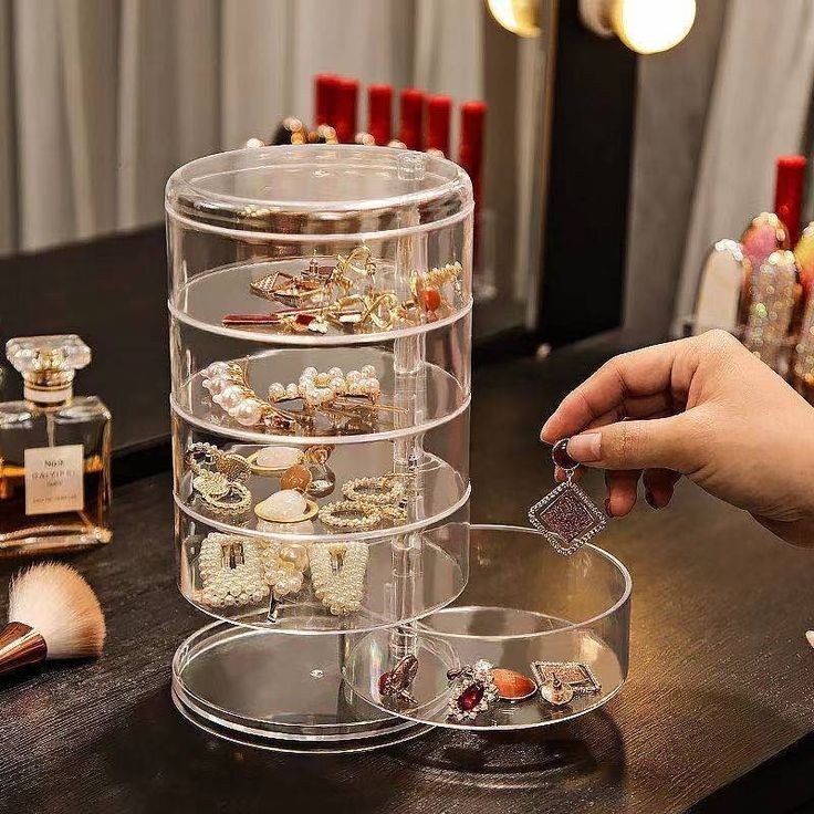 منظـم  اكسسورات 5 طابق دوار 360 درجه شفاف
